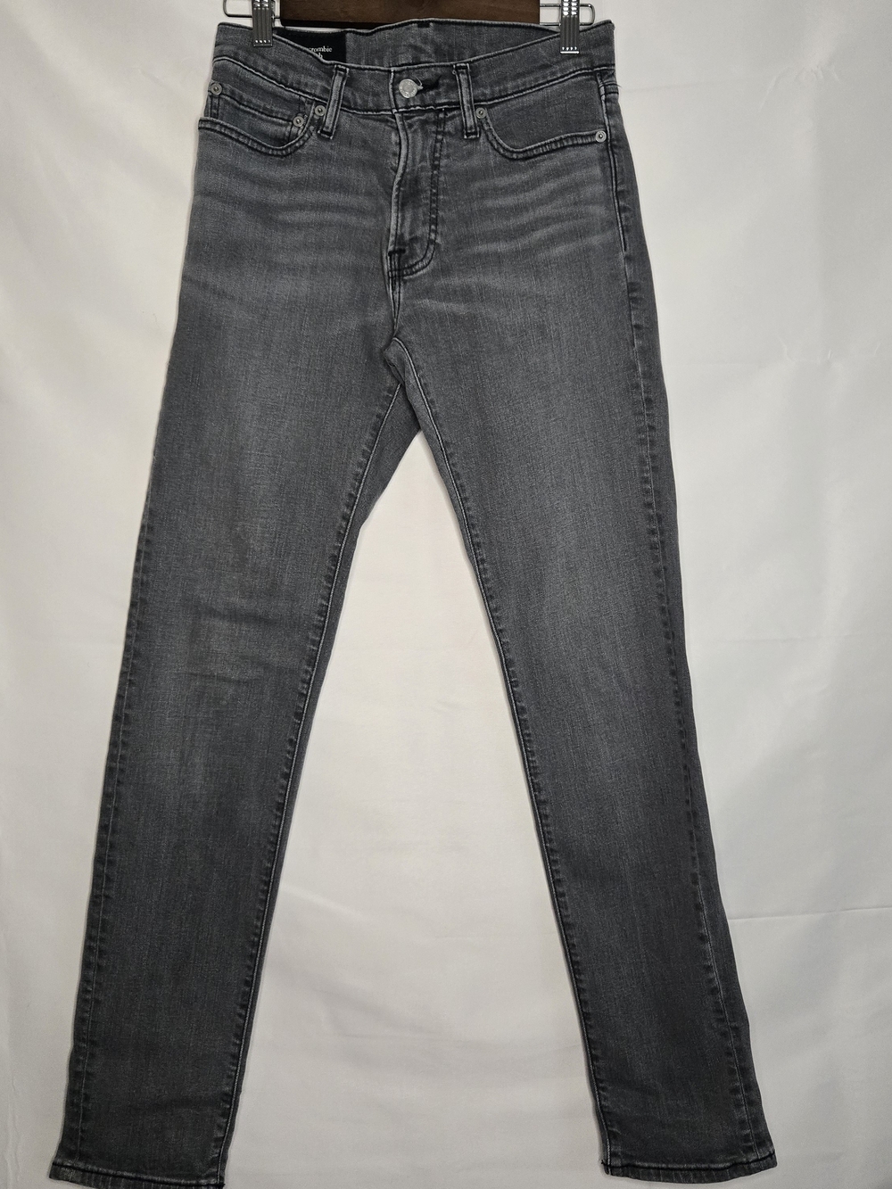 Abercrombie & Fitch Men's Skinny Stretch Denim Jeans Gray light wash Size 28